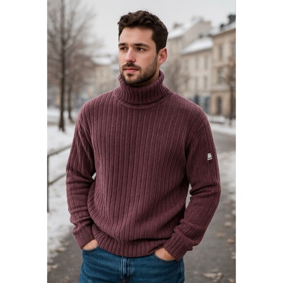 Vintage South Pole YK2 Ribbed Chenille Turtleneck Oversized Sweater Soft Cozy XL - Picture 3 of 9